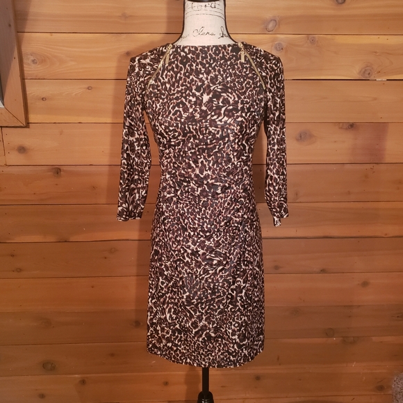 joseph ribkoff leopard print dress
